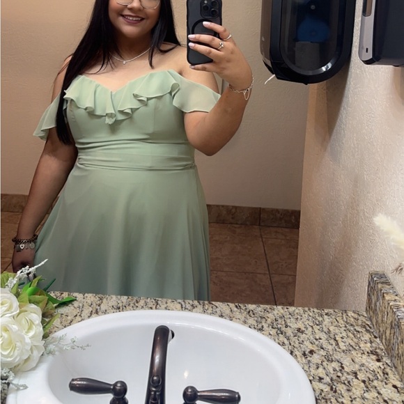 Sage Green Bridesmaid Dress - Picture 3 of 3